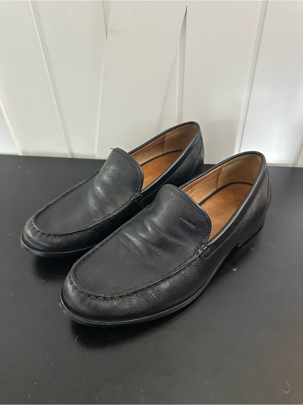 Coach Black Leather Slip-On Loafers - Size 12 D